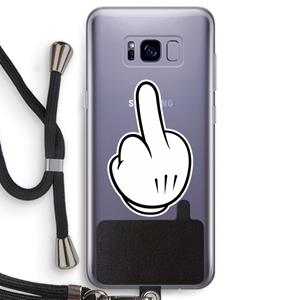 CaseCompany Middle finger black: Samsung Galaxy S8 Transparant Hoesje met koord
