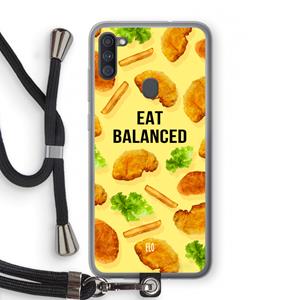 CaseCompany Eat Balanced: Samsung Galaxy A11 Transparant Hoesje met koord
