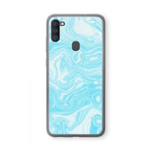 CaseCompany Waterverf blauw: Samsung Galaxy A11 Transparant Hoesje