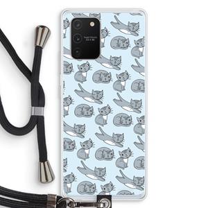 CaseCompany Poezen: Samsung Galaxy S10 Lite Transparant Hoesje met koord