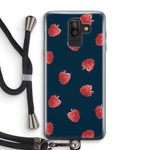CaseCompany Framboosjes: Samsung Galaxy J8 (2018) Transparant Hoesje met koord