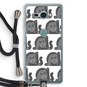 CaseCompany Cats: Sony Xperia XZ2 Compact Transparant Hoesje met koord