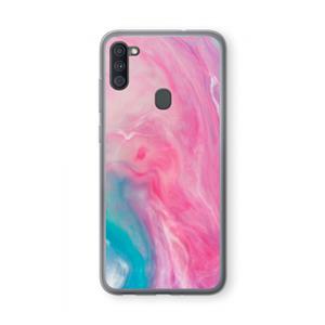 CaseCompany Roze explosie: Samsung Galaxy A11 Transparant Hoesje