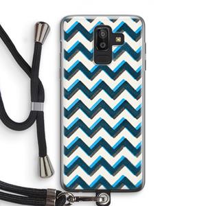 CaseCompany Onderbroken lijn: Samsung Galaxy J8 (2018) Transparant Hoesje met koord