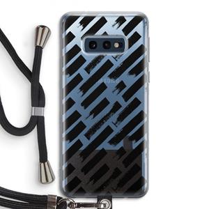 CaseCompany Zwarte vegen: Samsung Galaxy S10e Transparant Hoesje met koord