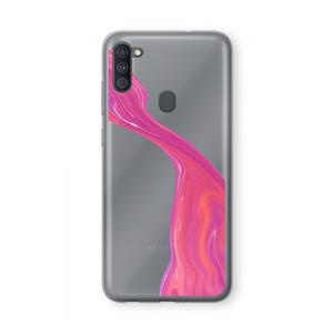 CaseCompany Paarse stroom: Samsung Galaxy A11 Transparant Hoesje