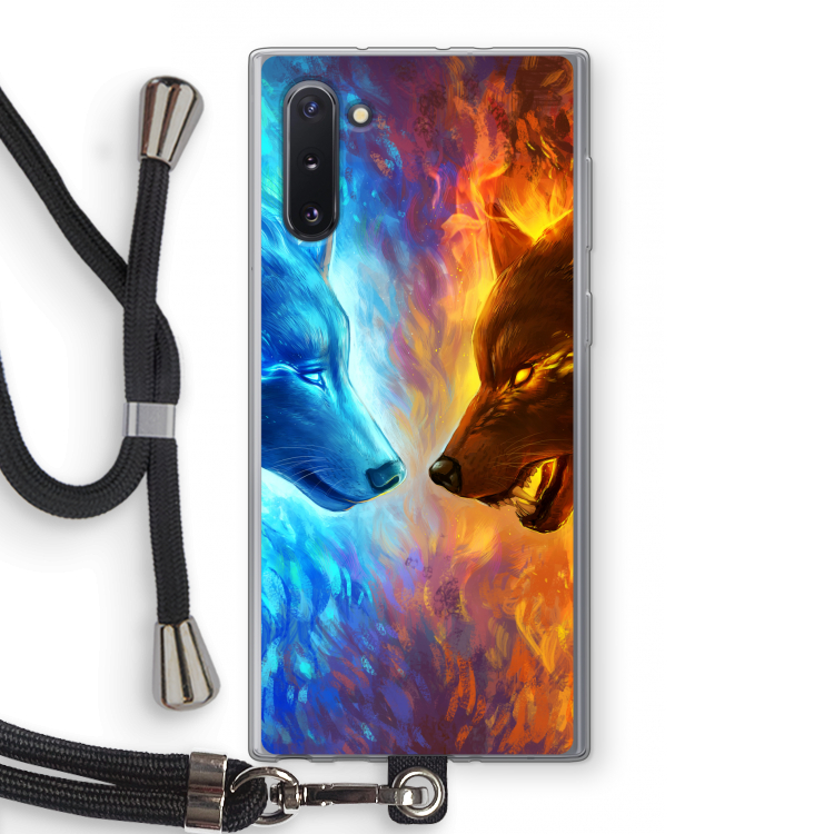CaseCompany Fire & Ice: Samsung Galaxy Note 10 Transparant Hoesje met koord