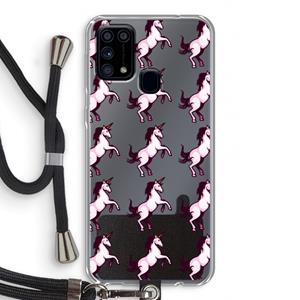 CaseCompany Musketon Unicorn: Samsung Galaxy M31 Transparant Hoesje met koord