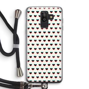 CaseCompany Hartjes: Samsung Galaxy J8 (2018) Transparant Hoesje met koord