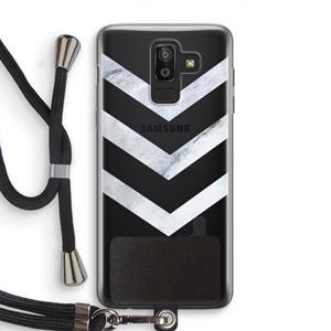 CaseCompany Marmeren pijlen: Samsung Galaxy J8 (2018) Transparant Hoesje met koord