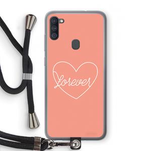 CaseCompany Forever heart: Samsung Galaxy A11 Transparant Hoesje met koord