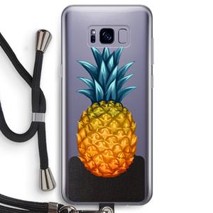 CaseCompany Grote ananas: Samsung Galaxy S8 Transparant Hoesje met koord