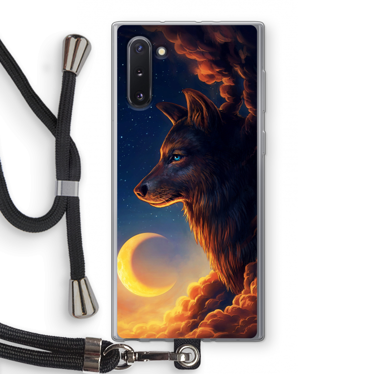 CaseCompany Night Guardian: Samsung Galaxy Note 10 Transparant Hoesje met koord