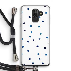CaseCompany Blauwe stippen: Samsung Galaxy J8 (2018) Transparant Hoesje met koord