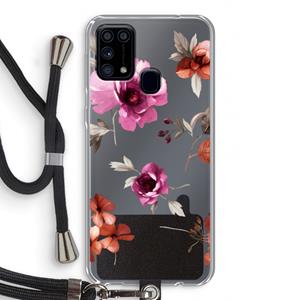 CaseCompany Geschilderde bloemen: Samsung Galaxy M31 Transparant Hoesje met koord