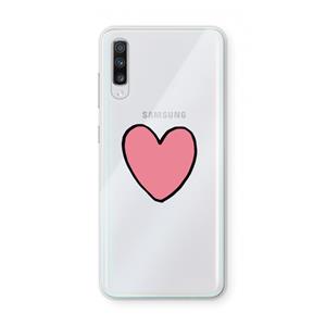CaseCompany Hartje: Samsung Galaxy A70 Transparant Hoesje