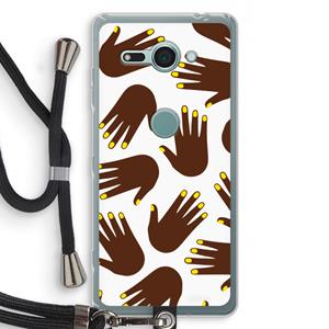 CaseCompany Hands dark: Sony Xperia XZ2 Compact Transparant Hoesje met koord