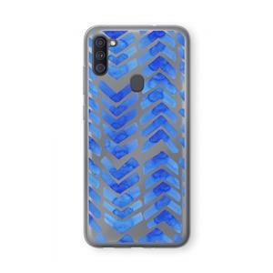 CaseCompany Blauwe pijlen: Samsung Galaxy A11 Transparant Hoesje