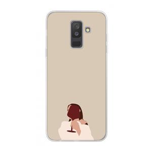 CaseCompany I drink wine: Samsung Galaxy A6 Plus (2018) Transparant Hoesje