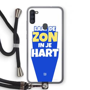 CaseCompany Laat de zon in je hart: Samsung Galaxy A11 Transparant Hoesje met koord
