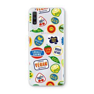 CaseCompany Fruitsticker: Samsung Galaxy A70 Transparant Hoesje