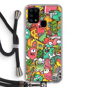 CaseCompany Vexx City: Samsung Galaxy M31 Transparant Hoesje met koord