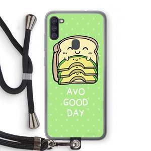 CaseCompany Avo Good Day: Samsung Galaxy A11 Transparant Hoesje met koord