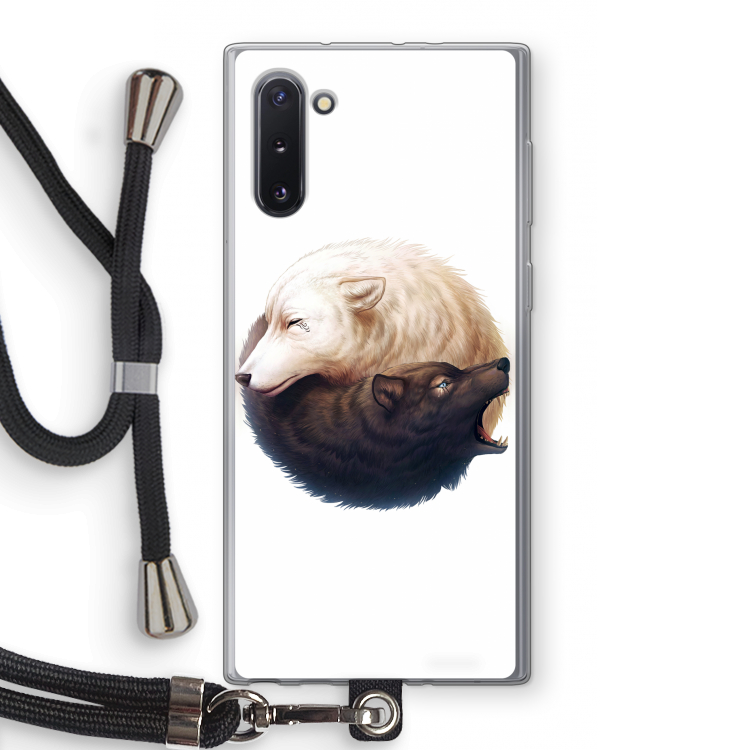 CaseCompany Yin Yang Wolves: Samsung Galaxy Note 10 Transparant Hoesje met koord