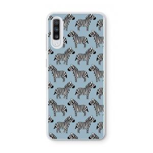 CaseCompany Zebra: Samsung Galaxy A70 Transparant Hoesje