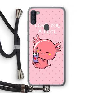 CaseCompany Love You A Lotl: Samsung Galaxy A11 Transparant Hoesje met koord