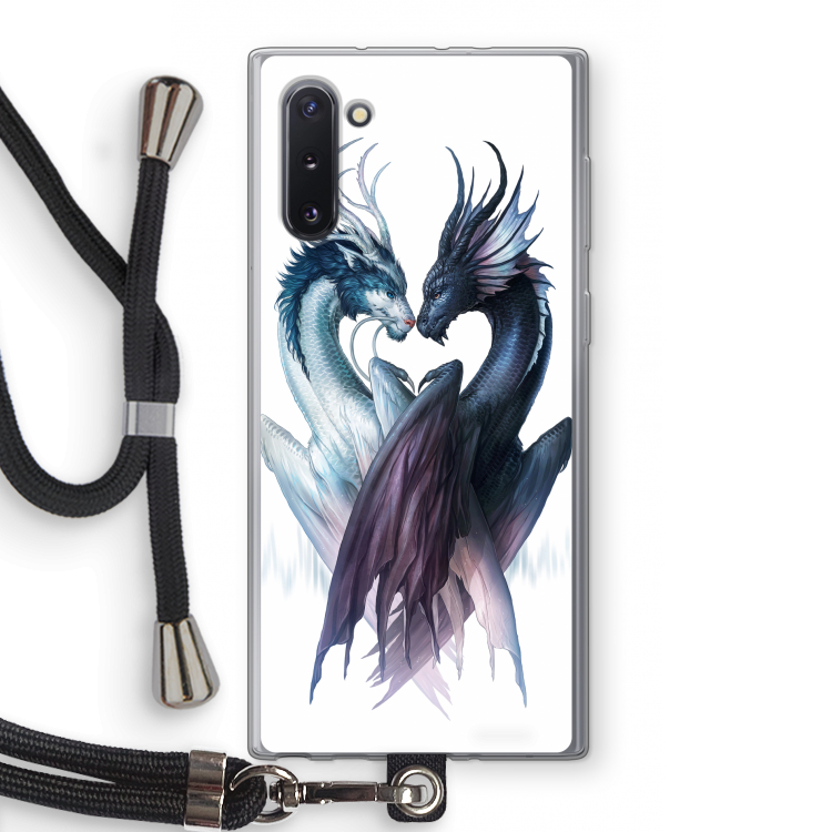 CaseCompany Yin Yang Dragons: Samsung Galaxy Note 10 Transparant Hoesje met koord
