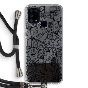 CaseCompany Vexx Black City : Samsung Galaxy M31 Transparant Hoesje met koord