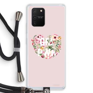 CaseCompany GRL PWR Flower: Samsung Galaxy S10 Lite Transparant Hoesje met koord