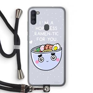 CaseCompany I'm A Hopeless Ramen-Tic For You: Samsung Galaxy A11 Transparant Hoesje met koord