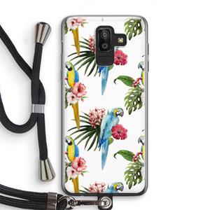 CaseCompany Kleurrijke papegaaien: Samsung Galaxy J8 (2018) Transparant Hoesje met koord