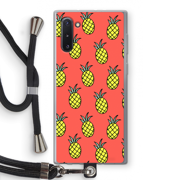 CaseCompany Ananas: Samsung Galaxy Note 10 Transparant Hoesje met koord