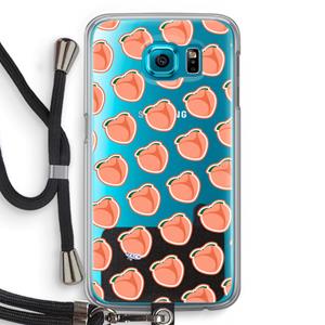 CaseCompany Just peachy: Samsung Galaxy S6 Transparant Hoesje met koord