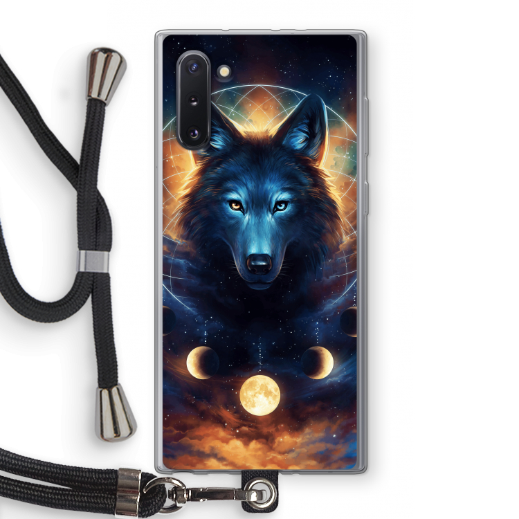 CaseCompany Wolf Dreamcatcher: Samsung Galaxy Note 10 Transparant Hoesje met koord