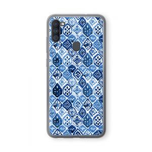 CaseCompany Blauw motief: Samsung Galaxy A11 Transparant Hoesje