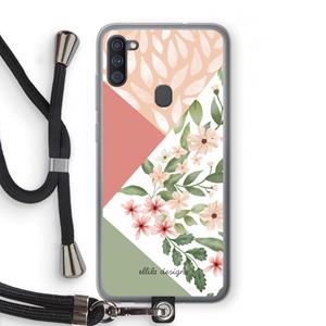 CaseCompany Sweet heaven geometrics: Samsung Galaxy A11 Transparant Hoesje met koord