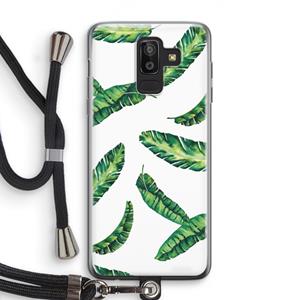 CaseCompany Lange bladeren: Samsung Galaxy J8 (2018) Transparant Hoesje met koord