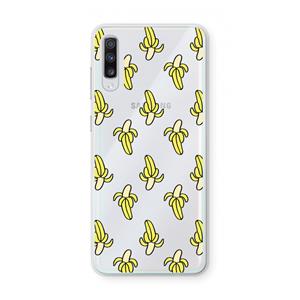 CaseCompany Bananas: Samsung Galaxy A70 Transparant Hoesje