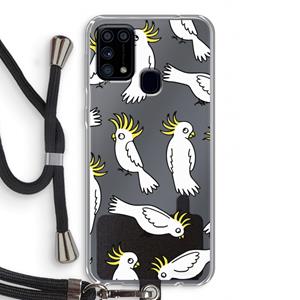CaseCompany Papegaai: Samsung Galaxy M31 Transparant Hoesje met koord