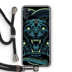 CaseCompany Cougar and Vipers: Samsung Galaxy A11 Transparant Hoesje met koord