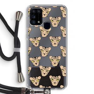 CaseCompany Tijger: Samsung Galaxy M31 Transparant Hoesje met koord