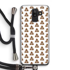 CaseCompany Poop emoji: Samsung Galaxy J8 (2018) Transparant Hoesje met koord