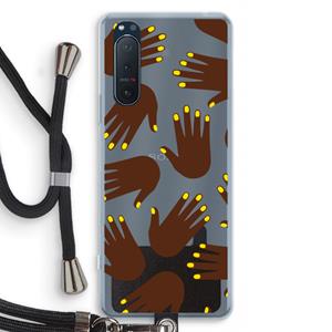 CaseCompany Hands dark: Sony Xperia 5 II Transparant Hoesje met koord