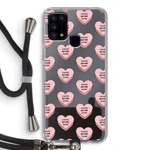 CaseCompany Chicks before dicks: Samsung Galaxy M31 Transparant Hoesje met koord