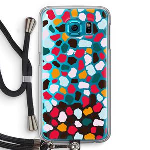 CaseCompany Colored Giraffe: Samsung Galaxy S6 Transparant Hoesje met koord