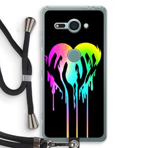 CaseCompany Hold My Heart: Sony Xperia XZ2 Compact Transparant Hoesje met koord